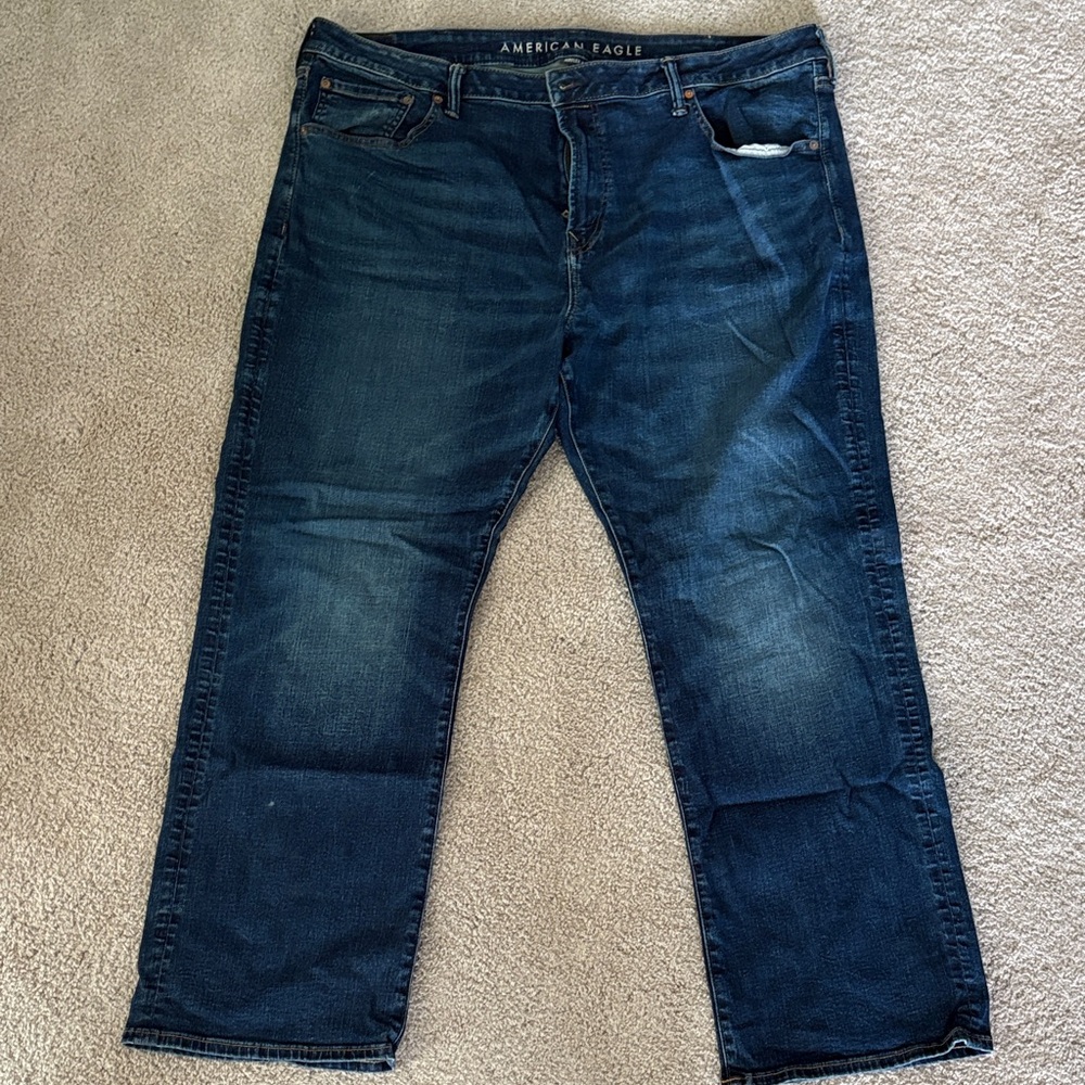 American Eagle Outfitters Men's Deep Indigo Relaxed Jeans